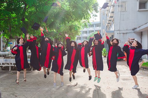 graduands celebrating